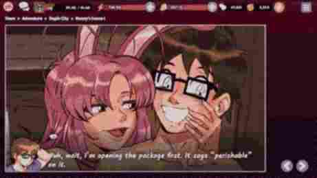 与Bunny对话的截图 - Hentai Heroes - Free Hentai Games - Erogames